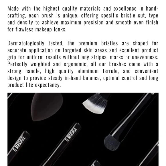 IL MAKIAGE Sleek Black Makeup Brush Set - Picture 2 of 6